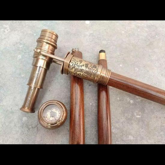 Твердая телескопическая ручка в античном стиле деревянная трость для ходьбы подарочная трость