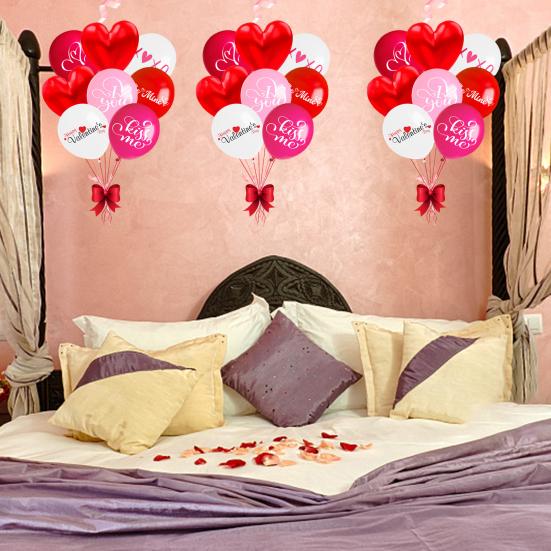 16 шт. набор воздушных шаров на день Святого Валентина с принтом романтических букв и воздушными шарами в форме сердца любви, украшение своими руками, макет сцены, принадлежности для украшения праздничной вечеринки