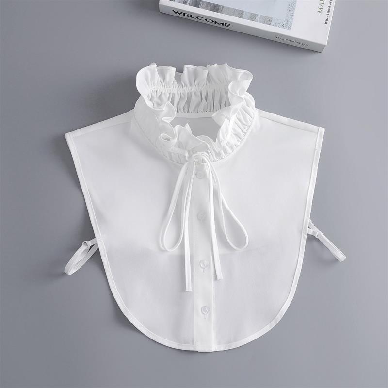 New Fake Victorian Stand Up Collar White Black Lace Collars Detachable For Women Blouse Lapel Shirt False Collar Woman