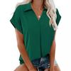 Women Summer Style Blouses Shirts Lady Casual Turn-down Collar Batwing Sleeve Solid Color Loose Blouse Tops