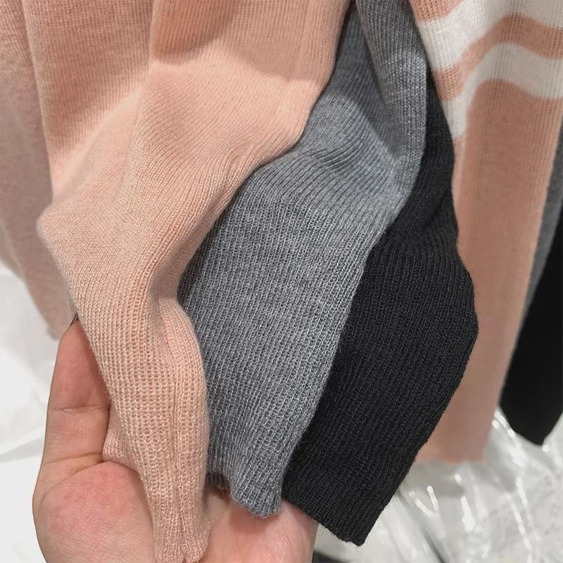 2024 Women's High-End Striped Wool Sweater for Early Autumn