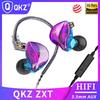 QKZ Проводные наушники ZXT In Ear, динамические наушники-вкладыши для DJ-монитора, наушники IEM, спортивные наушники с шумоподавлением и басами, гарнитура с микрофоном