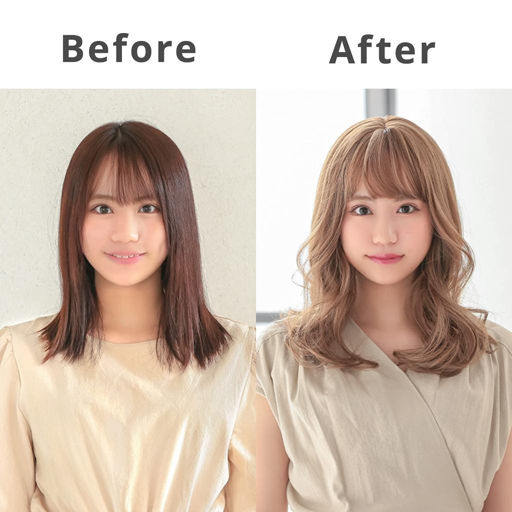 AQUADOLL Medium Full Wig with Soft Curls and Sheer Bangs, Free Size (WBG. Water Beige, wg332WBG)