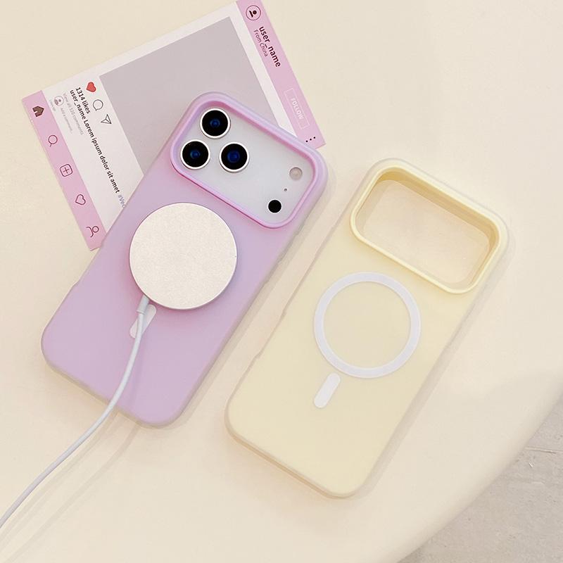 Роскошный Чехол 2-в-1 Конфетного Цвета для iPhone 17 16 15 14 Plus 13 12 Pro Max Магнитная Беспроводная Зарядка Матовый Мягкий Чехол для Magsafe