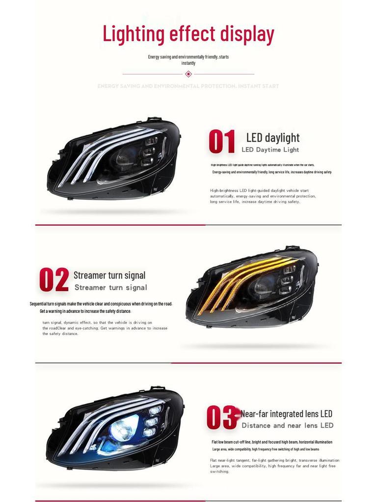 Mercedes-Benz E-Class W213 (16-20) S-Class Maybach Style Full LED Headlight Assembly