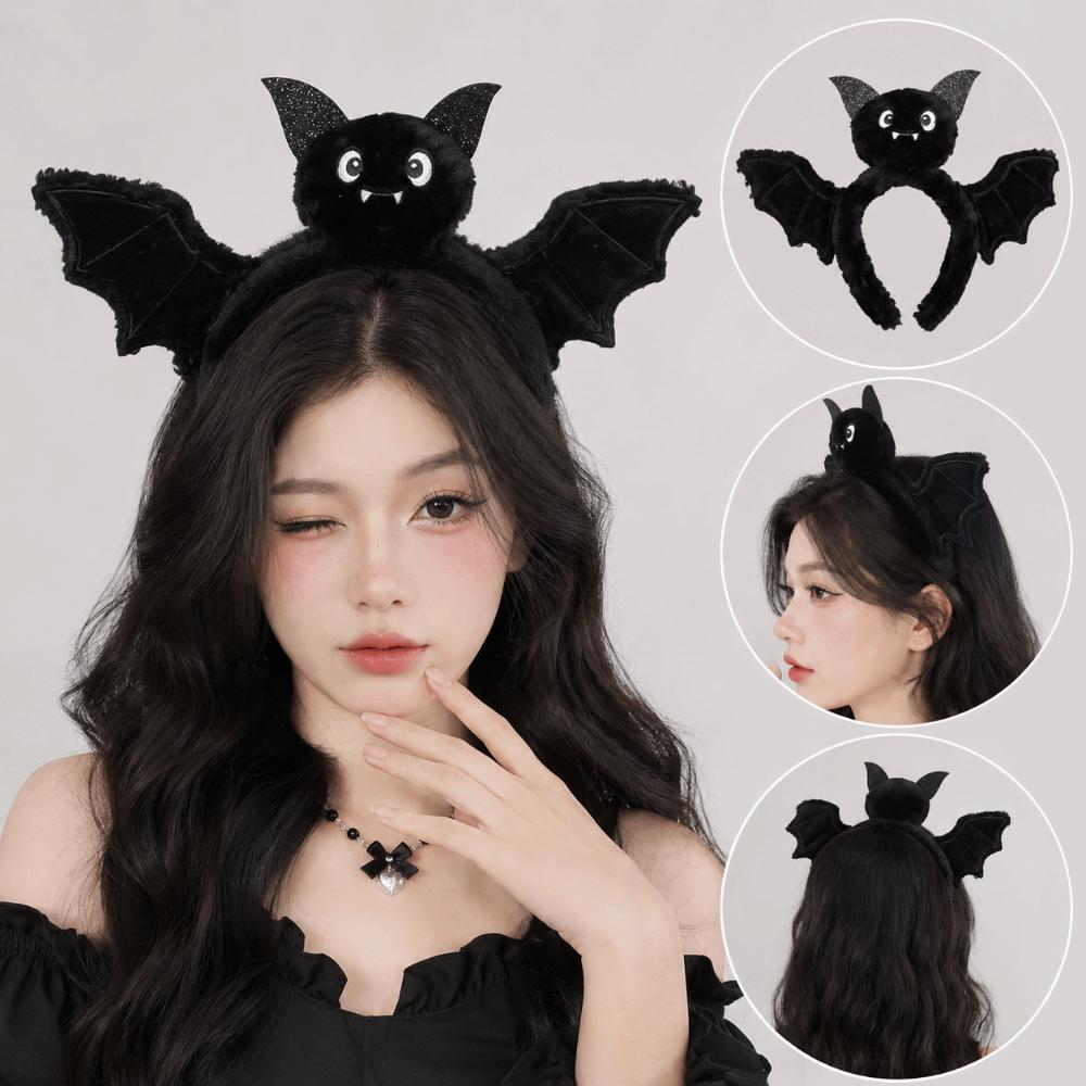 Cute Halloween Funny Headwear Plush Bat Headband Halloween Hair Hoop Dance Party Props