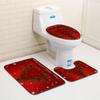 Christmas Bathroom Floor Mat Toilet Three-Piece Set