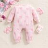 1-9 месяцев для девочек, милый комбинезон с бантом и принтом, повседневный комбинезон с длинными рукавами