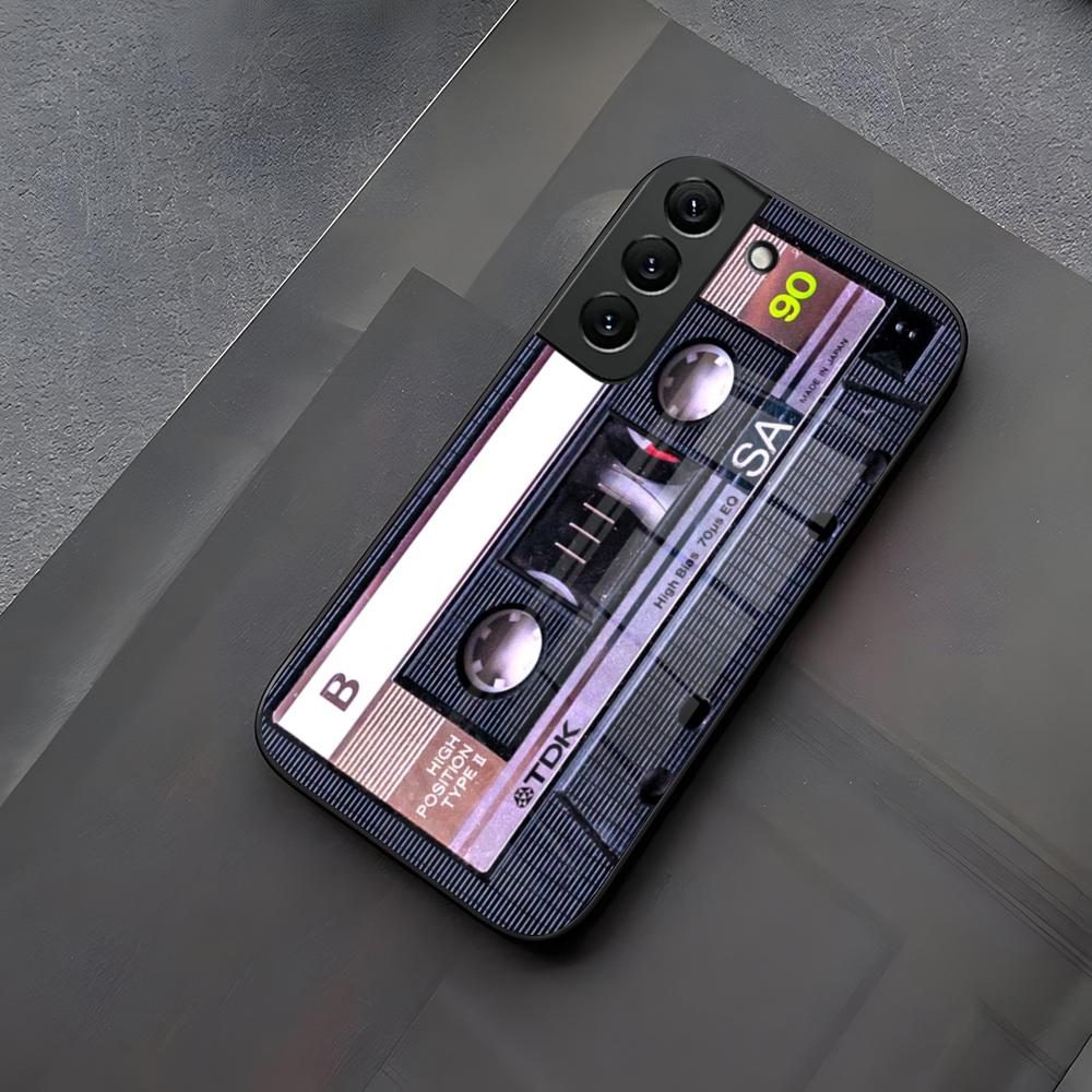 Магнитный чехол для телефона с радио и кассетной лентой, стекло для Samsung Galaxy S23 S24 S21 S22 S20 Ultra Fe Plus A34 A16 A54 A24 A52 A53 M54
