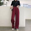 Stylish High-waist Suit Pants In Solid Colors For Casual Wide-leg Comfort