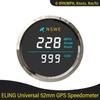Новый GPS-спидометр 52 мм 0-999 миль/ч, узлов, км/ч, регулируемый, с компасом, для морских лодок, яхт, универсальный 12 В 24 В, без одометра