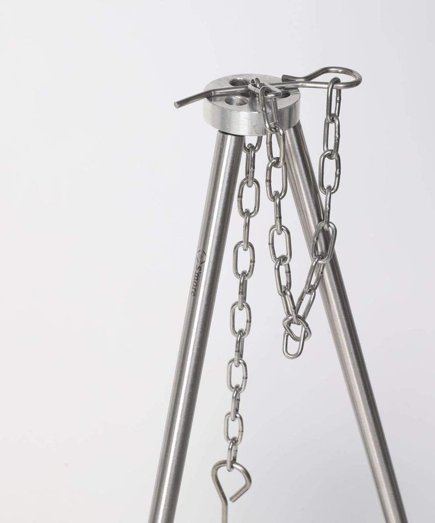 Нержавеющий штатив для кемпинга, штатив для кемпинга, штатив для кемпинга, штатив для кемпинга, кухонная утварь из нержавеющей стали, легкий вес 428 г, компактный, для кемпинга на открытом воздухе, для одиночного кемпинга, регулировка цепи, логотип