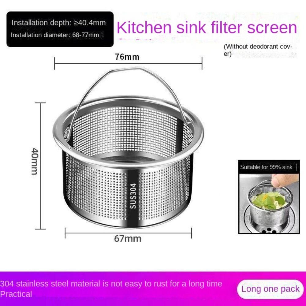 Stainless Steel Sink Strainer Protection Against Clogging Drain Hole Filter Mesh Drain Cover Cover Drain Hole Food Catcher