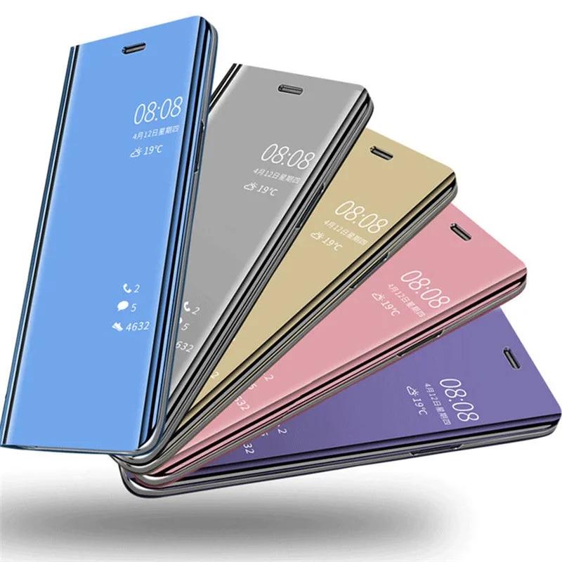Зеркальный чехол с кожаным покрытием для Samsung Galaxy S23 S22 S21 Ultra Plus A04S A14 A24 A34 A54 A23 A53 A73 A13 A22 A32 A52 A72 M14 5G 4G Max откидная крышка