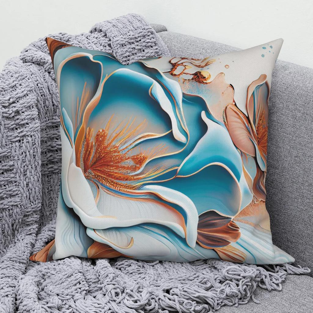 Tropical Flower Pattern Throw Pillow Cover With Short Plush Print For Living Room Sofa Decoration Cushion Cover Pillow Covers