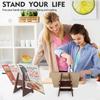 Recipe Display Stand Tablet Stand Holder Wooden Cook Book Stand Pine Wood Open Book Stand Pine Charcoal Tabletop Stand