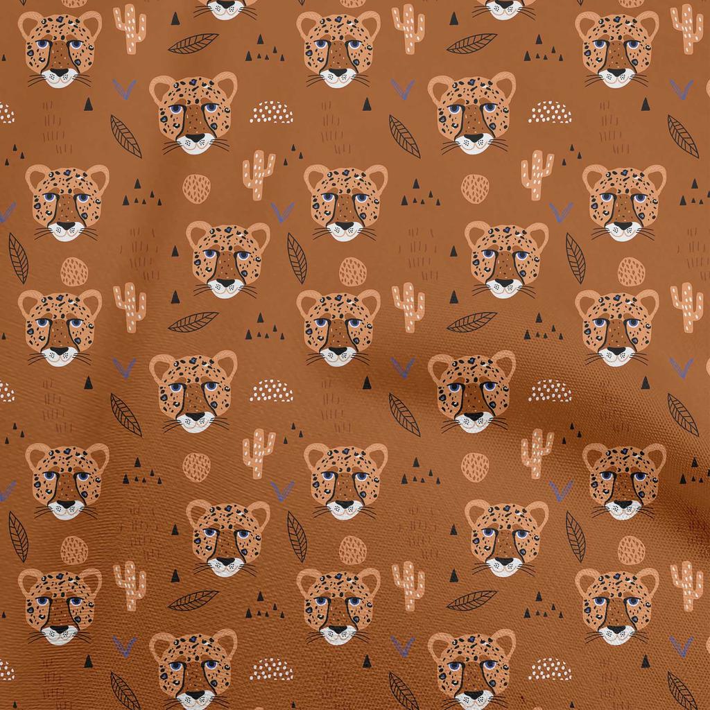 oneOone Cotton Flex Brown Fabric Kids Animal Diy Clothing Quilting Fabric Print Fabric By Yard 40 Inch