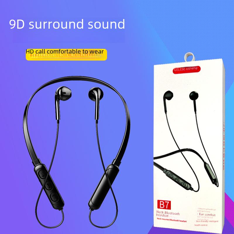 Новая беспроводная спортивная гарнитура Bluetooth 5.0 с шейным ободом, стереозвуком и шумоподавлением.