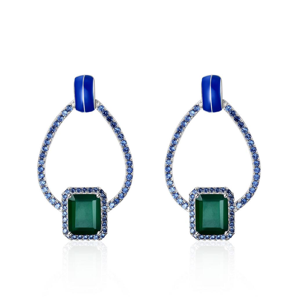 Оригинальные дизайнерские серьги во французском романтическом стиле ретро, ​​серебро 925 пробы, инкрустированные топазом натурального цвета, серьги-гвоздики