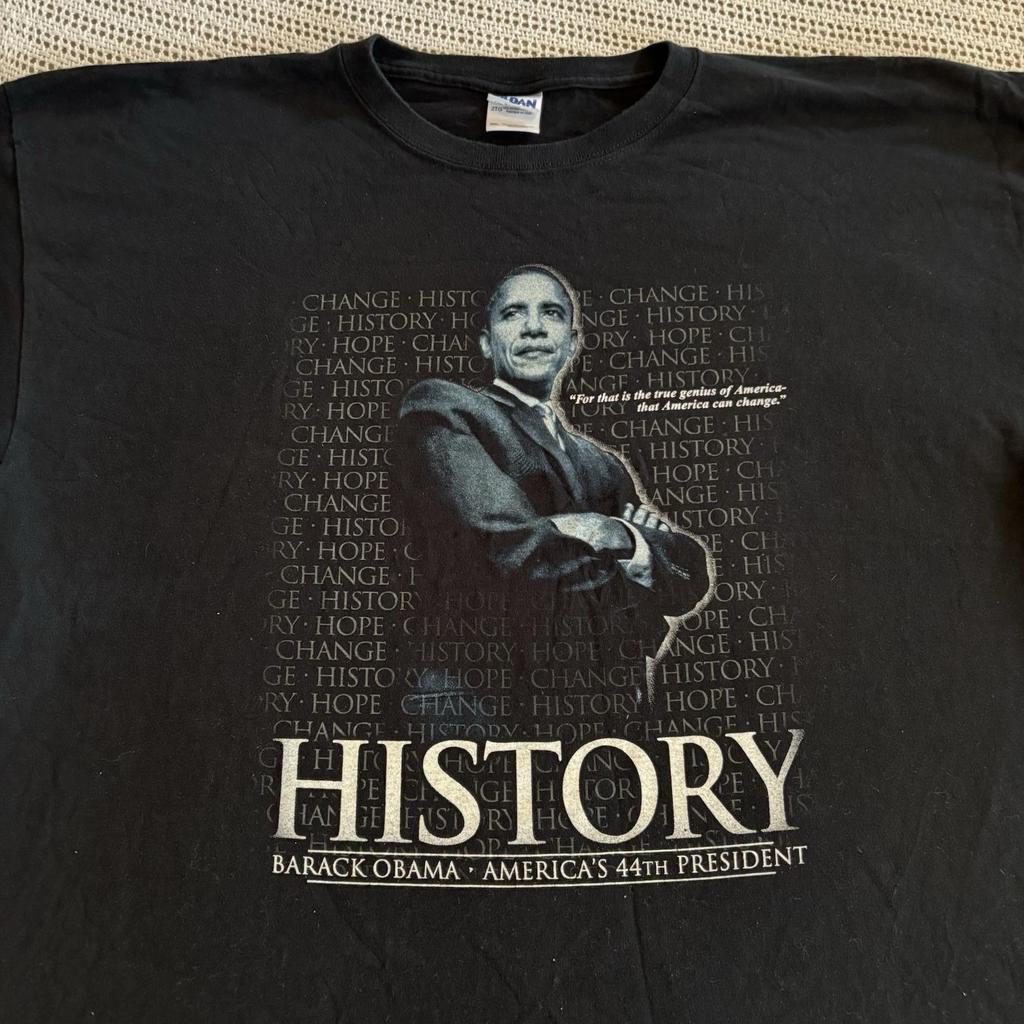 Obama T Shirt 2008 Men 2XL Black Short Sleeve President Politics America USA
