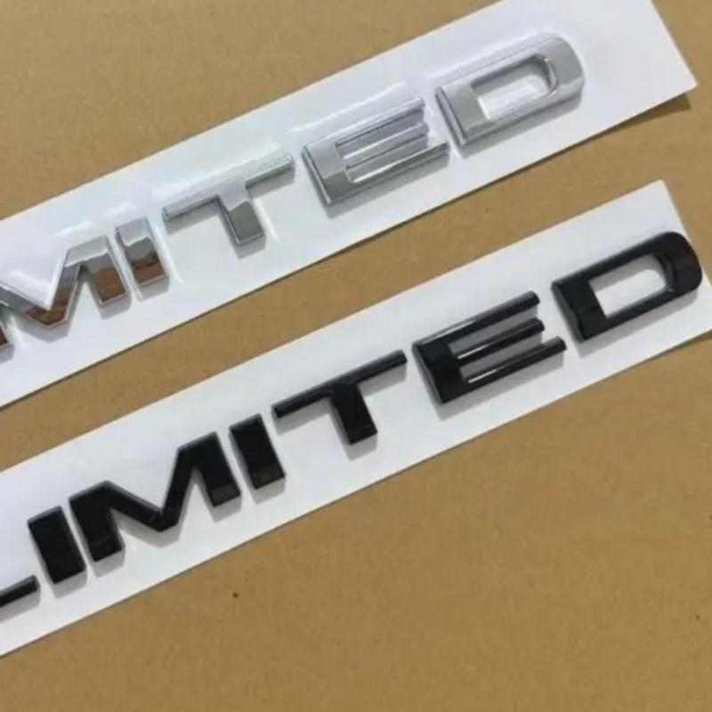 1X 3D ABS Chrome Black Car Body Emblem Rear Trunk Badge Sticker for LIMITED Wrangler Tj Jk Jl Commander Renegade Liberty