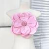 Multi Layer Soft Fabric Large Flower Brooch Stylish Breastpin for Dresses and Tops Floral Shaped Corsage Party Accessory