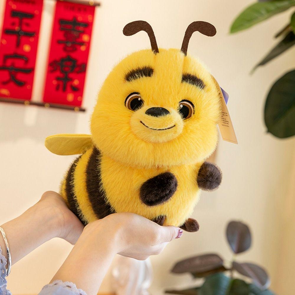 Cartoon Bee Plush Toy Plush Doll Bee Animal Plushie Funny Stuffed Bee Doll  Room Decor
