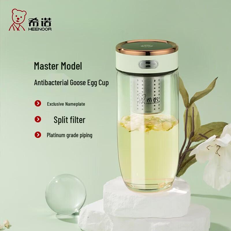 Heenoor Single-Layer Antibacterial Portable Glass Cup