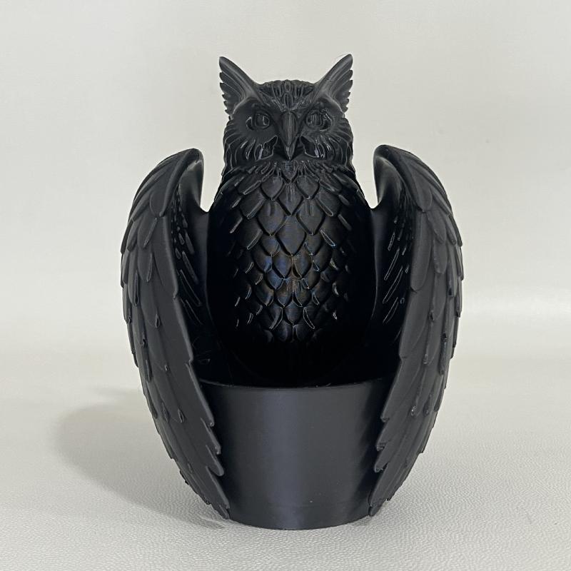 Gothic Style Upside‑Down Bat Owl Hanging Planter, Cute Bat‑Shaped Flower Pot For Succulents & Climbing Plants