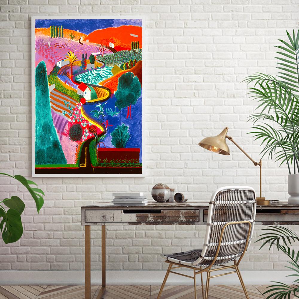 David Hockney Landscape Colorful Poster Arrival Of Spring Art Canvas Print Painting Wall Picture for Living Room Home Decoration