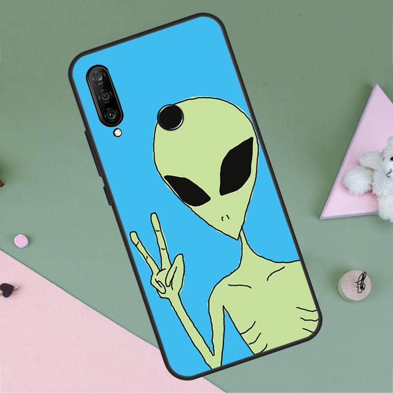 Alien Kawaii Art For Huawei P20 P40 Lite P60 P30 Pro Nova 5T 9 10 SE 12s 12i 11i Y90 Y70 Y60 Y61 Y72 Y91 Case