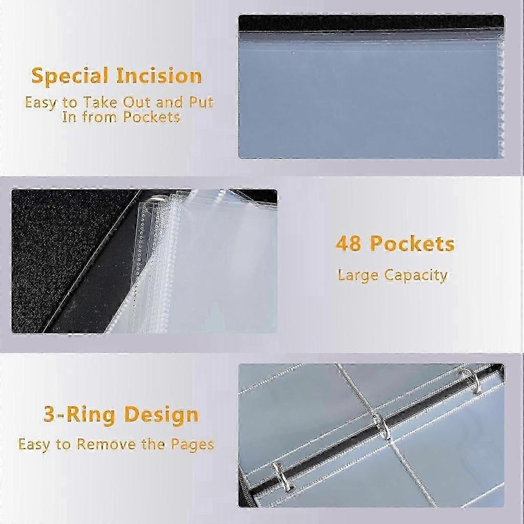 Booster Pack Binder, Holds 48 Booster Packs, 4-pocket Booster Pack Holder With 12 Sleeves, Display Protector