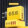 USB Type Charger 65W 6 Ports Fast Charging Wall Charger For iPhone Samsung Xiaomi Huawei USB Phone Charger Adapter