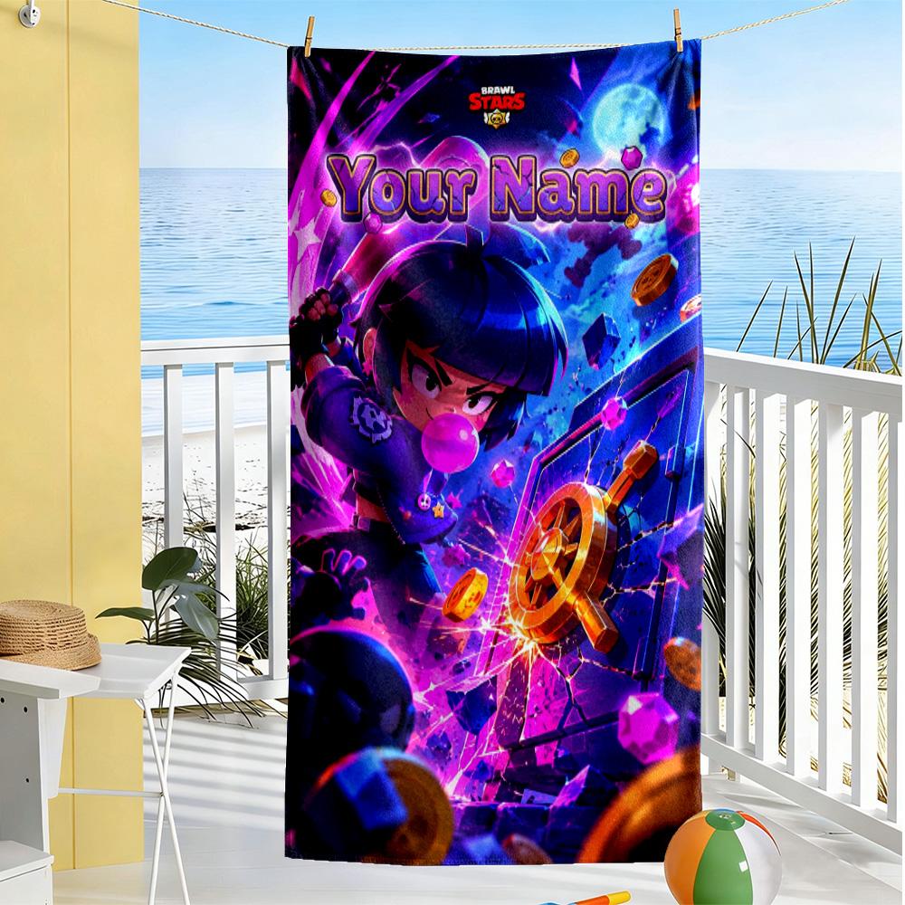 Supercell Customize Your Name Beach Towel High Absorbency & Quick-Dry