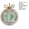 Baby's First Christmas Sea Glass Ornament Baby's Footprint Keepsake for Newborn Girl Boy Gift Coastal Christmas Tree Ornament for Home Decor