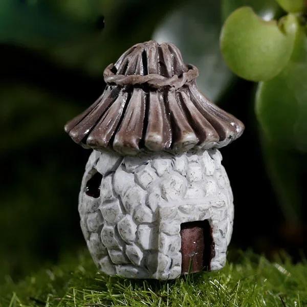 Круглый Выражение Дом Мультяшный Мини Смоляной Дом Сделай Сам Микро Ландшафтный Дом Украшения Цветочный Горшок Садоводство Ландшафтное Украшение