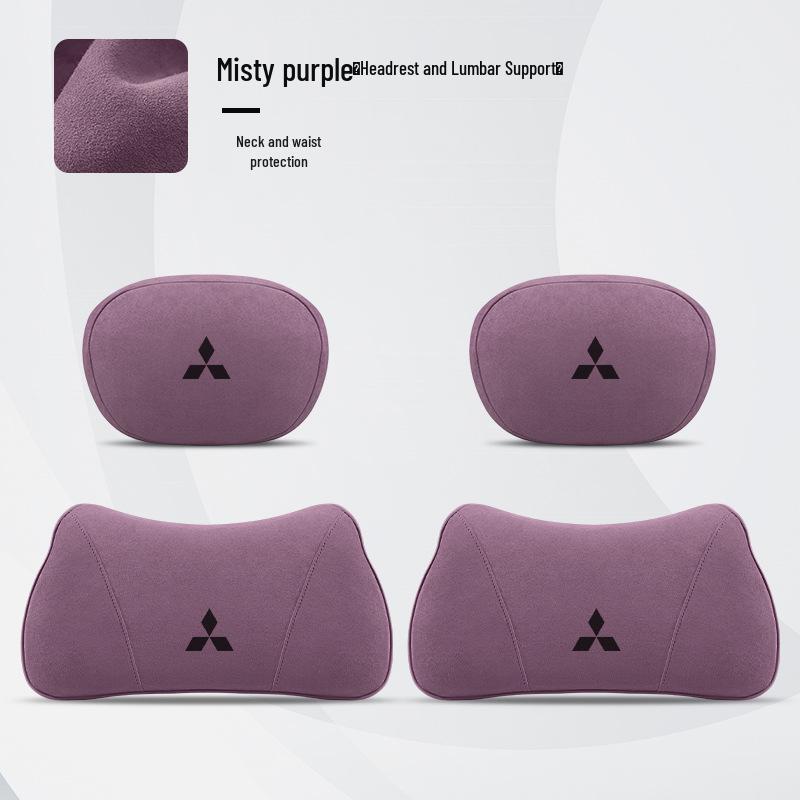 Mitsubishi Car Backrest & Neck Pillow: Compatible with Outlander, Pajero, ASX, Eclipse Cross.