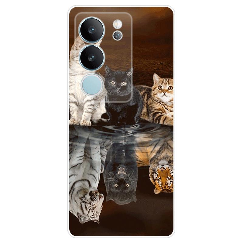 Для Vivo V29 Корпус Окрашенная задняя крышка из ТПУ Vivo V29 Мягкий силиконовый чехол