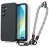 Case for Samsung Galaxy A16 4G/5G, Black Shockproof Protection with Detachable Multicolor Bracelet
