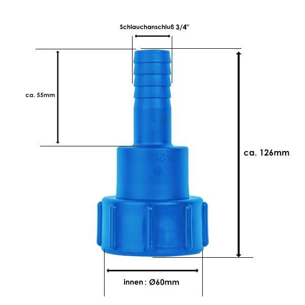 Ibc Gw S60X6 Connector With Swivel Hose Outlet 3/4" For Tank