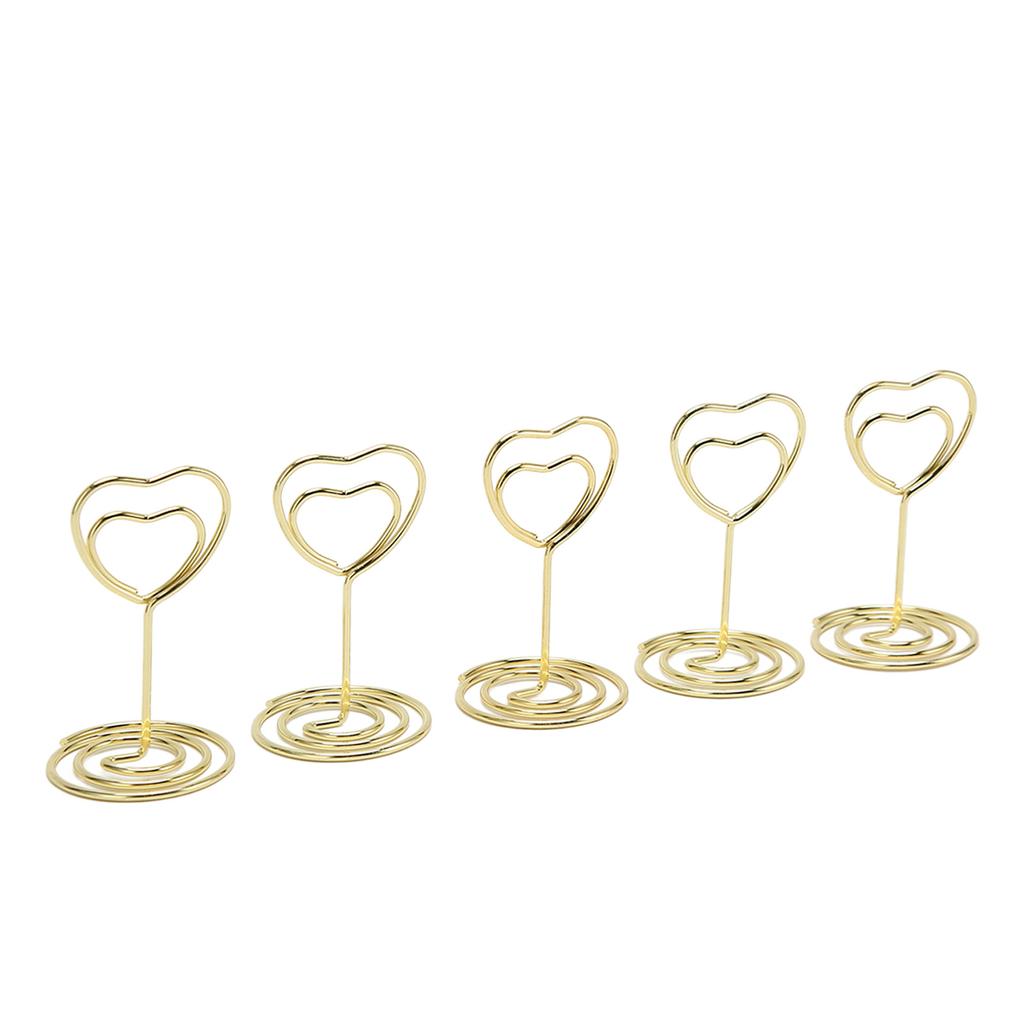 25Pcs Table Number Stands Heart Shaped Stable Base Sturdy Metal Place Card Holder for Wedding Party Office