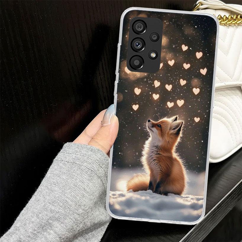Чехол Animal Fox для Samsung Galaxy A52 A42 A32 A22 A12 A51 A50 A02S Чехол для телефона A41 A31 A21S A40 A30S A20E A10S A71