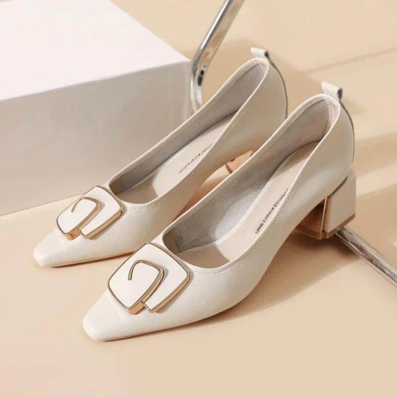 Новые элитные женские модные туфли-лодочки из натуральной кожи, повседневная обувь на высоком каблуке, красивые модельные туфли Eladies