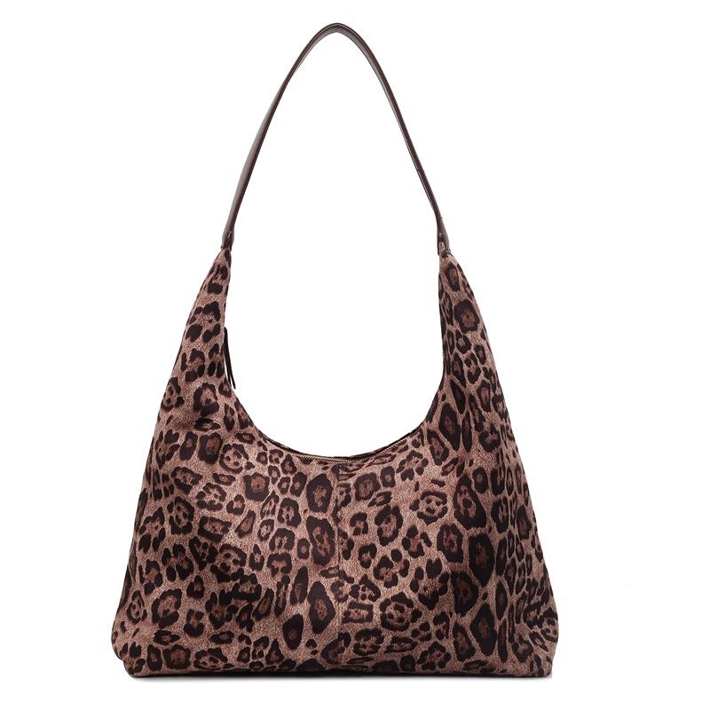 Retro Matte Big Bag Women's New Winter Premium Sense Leopard Print Commuter Shoulder Bag Large Capacity Tote Bag