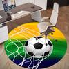 1pc Soccer Goal Round Chair mat Area Rug - Non-Slip, Floor Mat for Office, Bedroom, home decor Christmas Gift p0811225