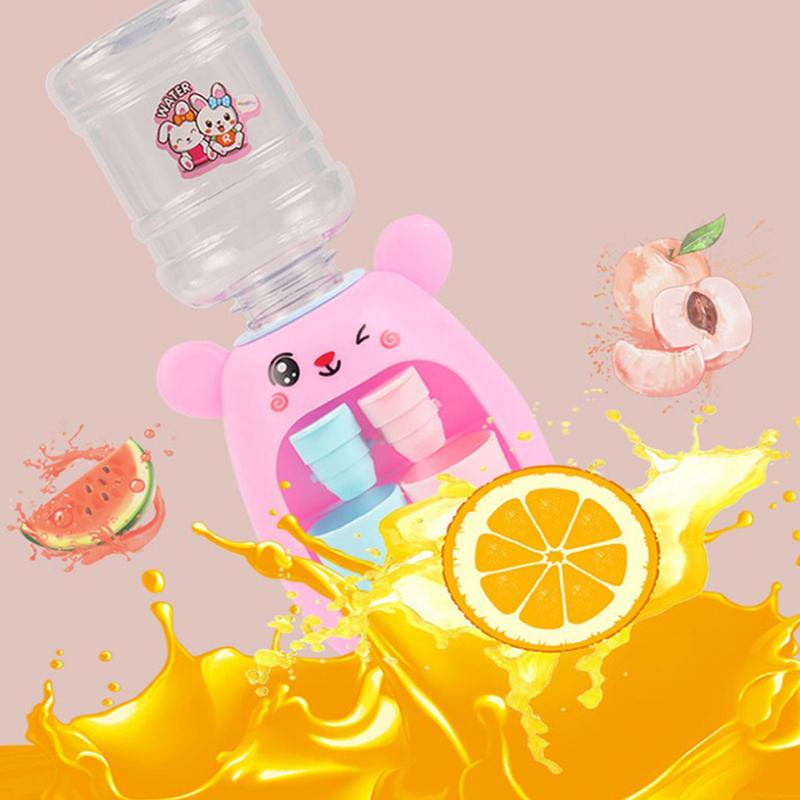 1pc Mini Water Dispenser Drinking Fountain Kitchen Toy For Children Gift Children Cartoon Water Juice Milk Drinking Fountain Toy