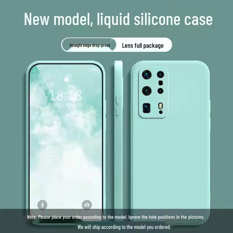 Защитный чехол из жидкого силикона для Huawei P40 Pro+ - Защита от падений, Приятный для кожи, Полное покрытие, Однотонный