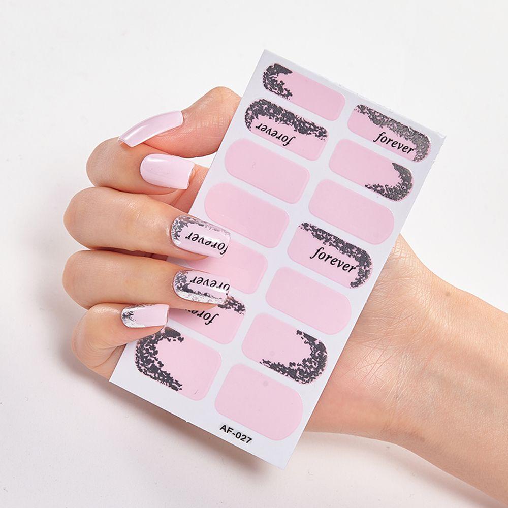 Women Girls Press On Nail Manicure Nail Polish Strips Nail Art Decal Full Nail Wraps Nail Stickers