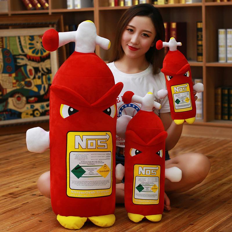 Simulation Creative Plush Toys NOS Nitrous Oxide Bottle Soft Throw Pillow Cushion Birthday Gifts Car Decor Backrest
