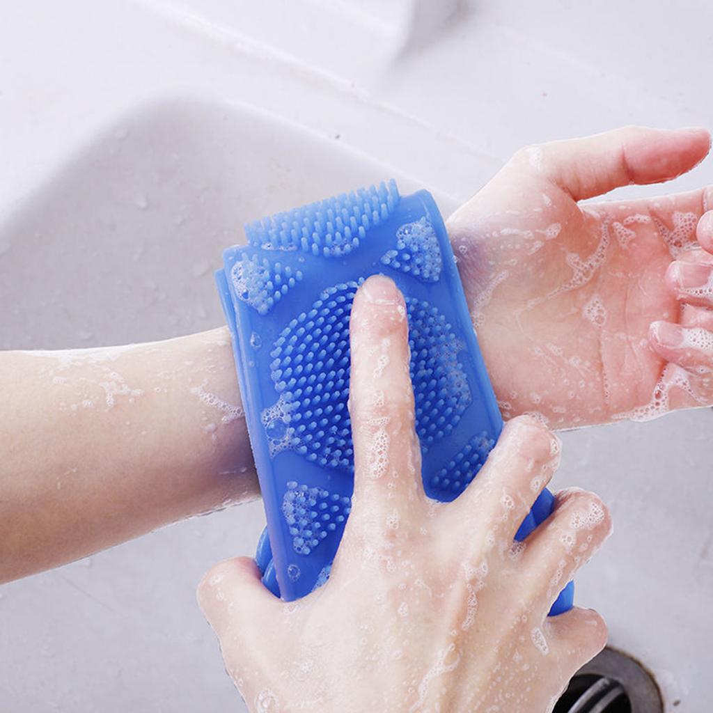 Silicone Bathing Brush Exfoliating Back Scrubber for Men & Women Shower Bath Skin Massage Deep